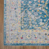 8' X 10' Blue Floral Stain Resistant Indoor Outdoor Area Rug - Homeroots - Flyclothing LLC