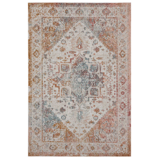 5' X 8' Beige Abstract Stain Resistant Indoor Outdoor Area Rug - Homeroots - Flyclothing LLC