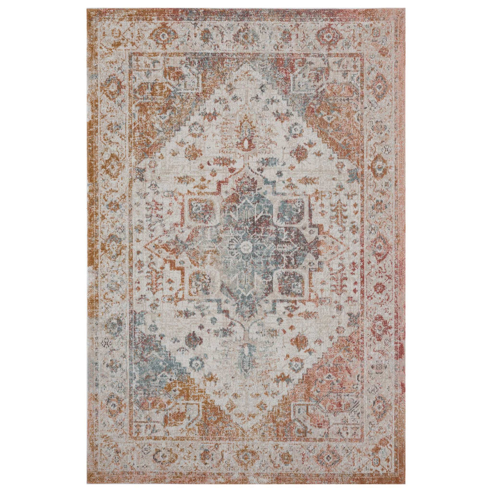 8' X 10' Beige Abstract Stain Resistant Indoor Outdoor Area Rug - Homeroots - Flyclothing LLC