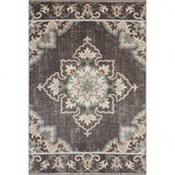 8' X 10' Brown Floral Stain Resistant Indoor Outdoor Area Rug - Homeroots - Flyclothing LLC