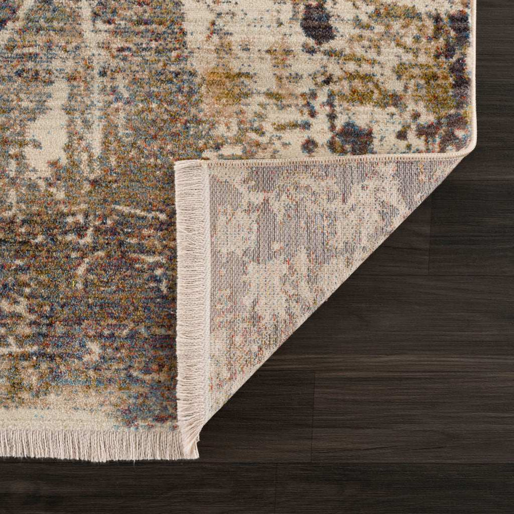 5' X 8' Gray And Ivory Abstract Power Loom Distressed Stain Resistant Area Rug - Homeroots - Flyclothing LLC