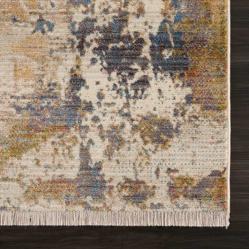 5' X 8' Gray And Ivory Abstract Power Loom Distressed Stain Resistant Area Rug - Homeroots - Flyclothing LLC