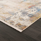 8' X 10' Gray And Ivory Abstract Power Loom Distressed Stain Resistant Area Rug - Homeroots - Flyclothing LLC
