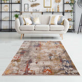 9' X 12' Gray And Ivory Abstract Power Loom Distressed Stain Resistant Area Rug - Homeroots - Flyclothing LLC