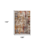 9' X 12' Gray And Ivory Abstract Power Loom Distressed Stain Resistant Area Rug - Homeroots - Flyclothing LLC