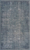 2' X 3' Blue Silver Gray And Cream Damask Distressed Stain Resistant Area Rug - Homeroots - Flyclothing LLC