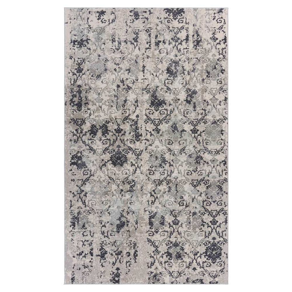 10' X 13' Cream And Gray Damask Stain Resistant Area Rug - Homeroots - Flyclothing LLC
