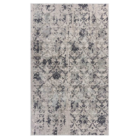 10' X 13' Cream And Gray Damask Stain Resistant Area Rug - Homeroots - Flyclothing LLC