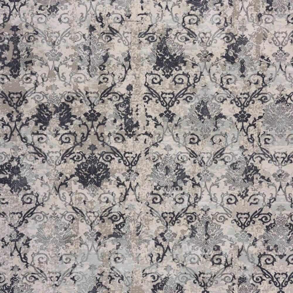 10' X 13' Cream And Gray Damask Stain Resistant Area Rug - Homeroots - Flyclothing LLC