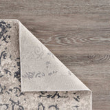 10' X 13' Cream And Gray Damask Stain Resistant Area Rug - Homeroots - Flyclothing LLC