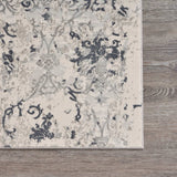 10' X 13' Cream And Gray Damask Stain Resistant Area Rug - Homeroots - Flyclothing LLC
