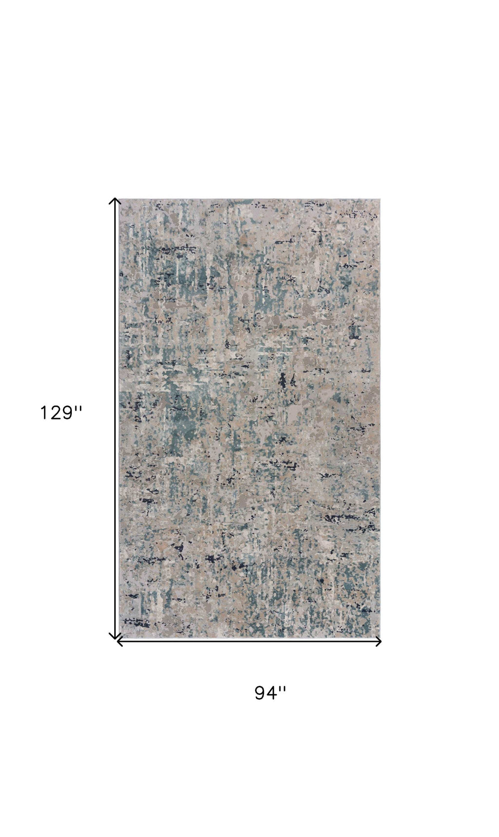 8' X 11' Gray Blue Taupe And Cream Abstract Distressed Stain Resistant Area Rug - Homeroots - Flyclothing LLC
