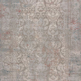 2' X 3' Gray Ivory Slate Blue And Wine Red Abstract Distressed Stain Resistant Area Rug - Homeroots - Flyclothing LLC
