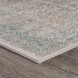 2' X 3' Gray Ivory Slate Blue And Wine Red Abstract Distressed Stain Resistant Area Rug - Homeroots - Flyclothing LLC