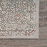 2' X 3' Gray Ivory Slate Blue And Wine Red Abstract Distressed Stain Resistant Area Rug - Homeroots - Flyclothing LLC