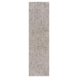 8' Gray Ivory Slate Blue And Wine Red Geometric Distressed Runner Rug - Homeroots - Flyclothing LLC