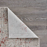 10' X 13' Gray Ivory Slate Blue And Wine Red Geometric Stain Resistant Area Rug - Homeroots - Flyclothing LLC