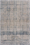 8' X 11' Cream Blue And Ivory Geometric Distressed Stain Resistant Area Rug - Homeroots - Flyclothing LLC