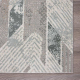 9' X 12' Gray Blue And Cream Geometric Distressed Stain Resistant Area Rug - Homeroots - Flyclothing LLC