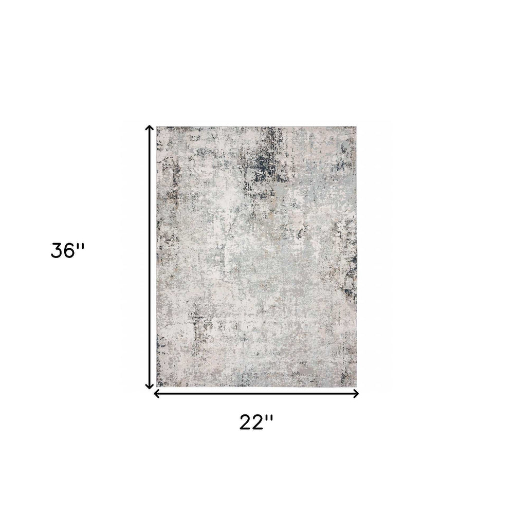 2' X 3' Gray Cream And Taupe Abstract Distressed Stain Resistant Area Rug - Homeroots - Flyclothing LLC