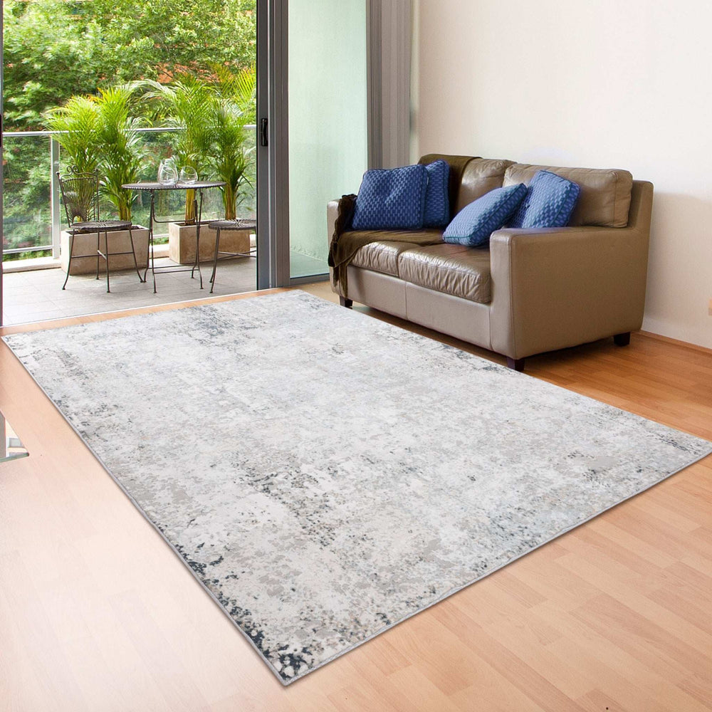5' X 7' Gray Cream And Taupe Abstract Distressed Stain Resistant Area Rug - Homeroots - Flyclothing LLC