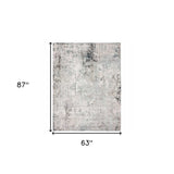5' X 7' Gray Cream And Taupe Abstract Distressed Stain Resistant Area Rug - Homeroots - Flyclothing LLC