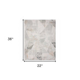 2' X 3' Gray Blue Taupe And Cream Geometric Distressed Stain Resistant Area Rug - Homeroots - Flyclothing LLC