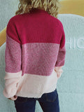 Color Block Long Sleeve Sweater - Trendsi - Flyclothing LLC