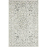 4' X 6' Ivory and Gray Floral Medallion Stain Resistant Area Rug - Homeroots - Flyclothing LLC