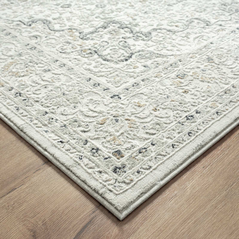5' X 8' Ivory Gray And Taupe Floral Power Loom Stain Resistant Area Rug - Homeroots - Flyclothing LLC