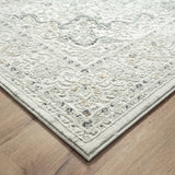 9' X 12' Ivory Gray And Taupe Floral Power Loom Stain Resistant Area Rug - Homeroots - Flyclothing LLC