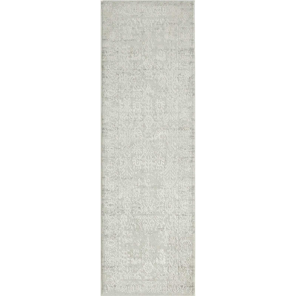 2' X 6' Ivory And Gray Floral Stain Resistant Area Rug - Homeroots - Flyclothing LLC