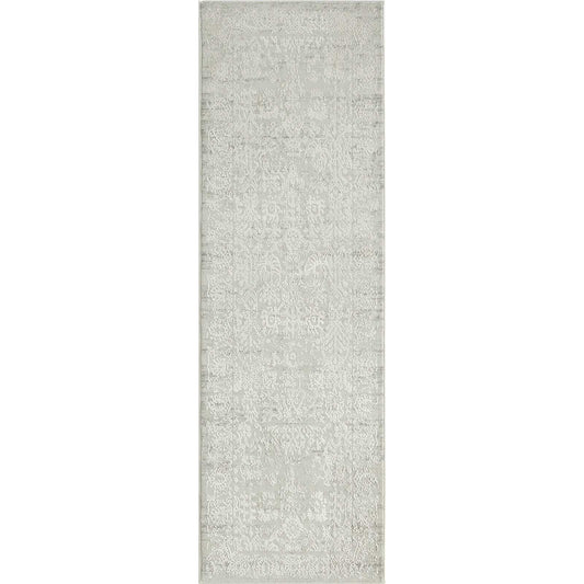 2' X 6' Ivory And Gray Floral Stain Resistant Area Rug - Homeroots - Flyclothing LLC