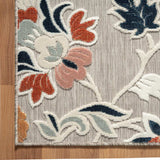 8' X 10' Blue And Gray Floral Stain Resistant Indoor Outdoor Area Rug - Homeroots - Flyclothing LLC
