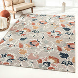 8' X 10' Blue And Gray Floral Stain Resistant Indoor Outdoor Area Rug - Homeroots - Flyclothing LLC