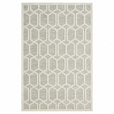 8' X 10' Gray And Ivory Geometric Stain Resistant Indoor Outdoor Area Rug - Homeroots - Flyclothing LLC