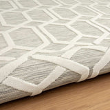 8' X 10' Gray And Ivory Geometric Stain Resistant Indoor Outdoor Area Rug - Homeroots - Flyclothing LLC