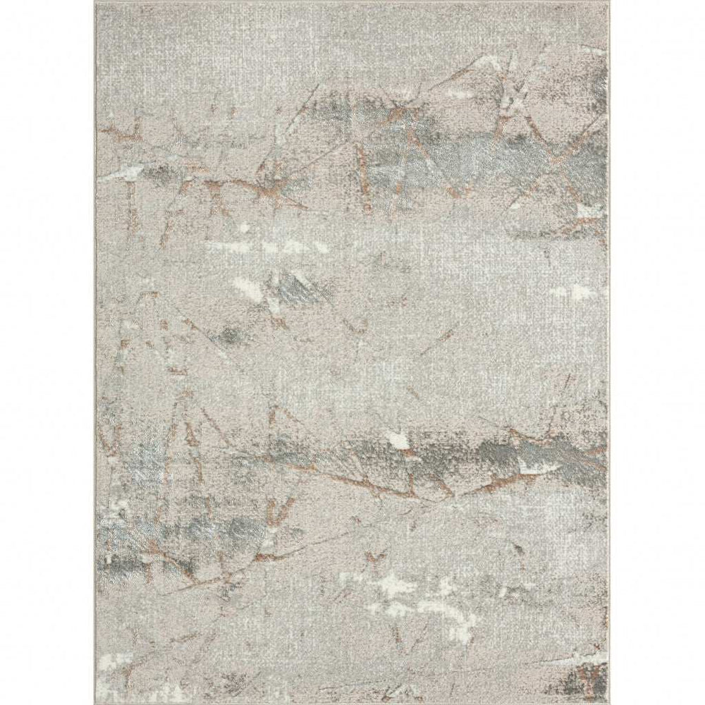 5' X 7' Beige Gray And Brown Abstract Stain Resistant Area Rug - Homeroots - Flyclothing LLC