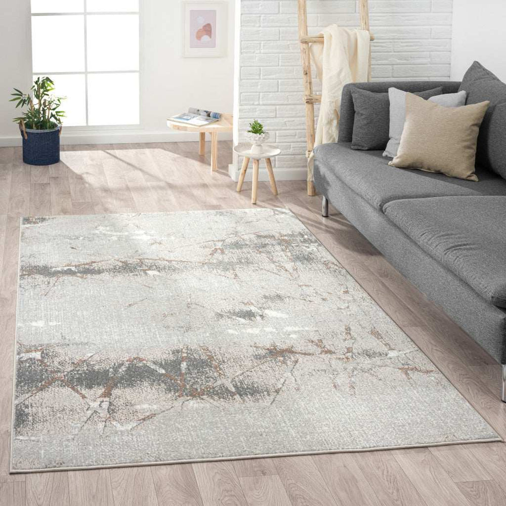 7' X 9' Beige Gray And Brown Abstract Area Rug - Homeroots - Flyclothing LLC