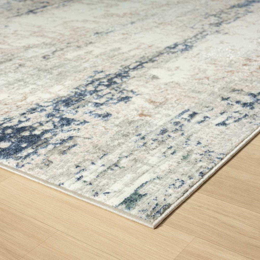 5' X 7' Beige Cream Blue And Gray Abstract Stain Resistant Area Rug - Homeroots - Flyclothing LLC