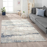 5' X 7' Beige Cream Blue And Gray Abstract Stain Resistant Area Rug - Homeroots - Flyclothing LLC