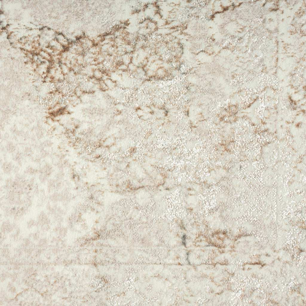 5' X 7' Beige Cream And Brown Damask Stain Resistant Area Rug - Homeroots - Flyclothing LLC