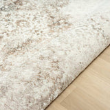 5' X 7' Beige Cream And Brown Damask Stain Resistant Area Rug - Homeroots - Flyclothing LLC