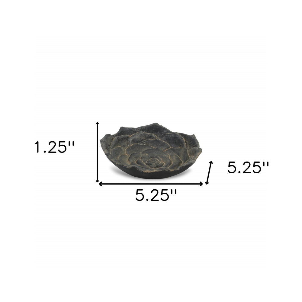 5" Black Novelty Metal Handmade Tray - Homeroots