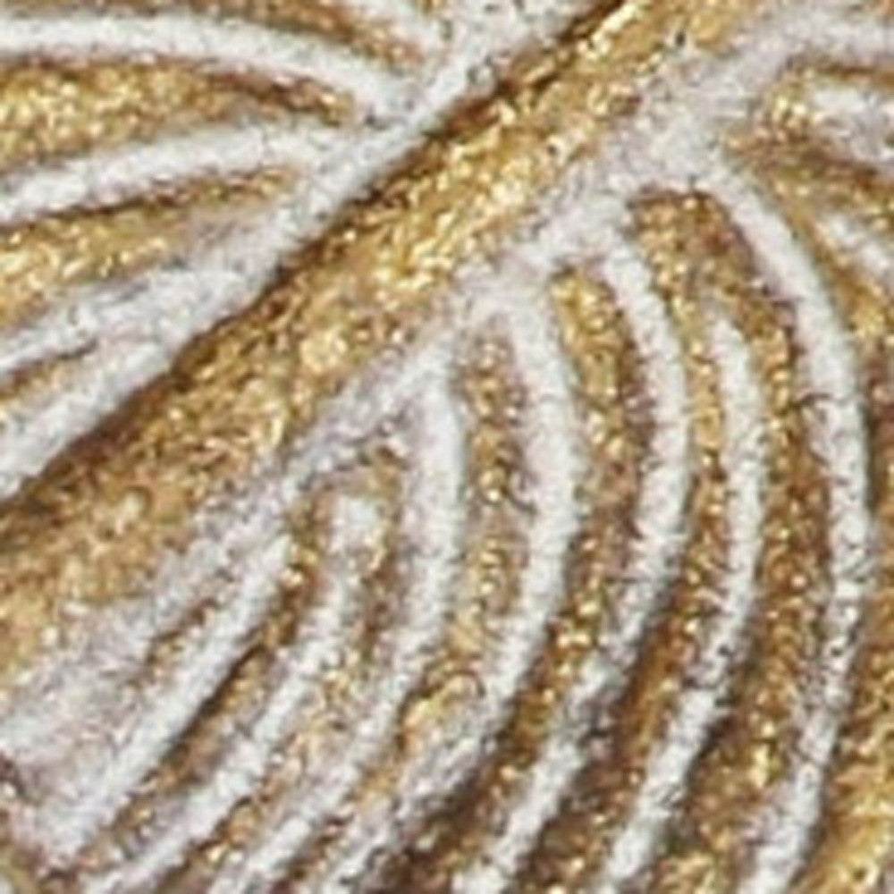 18" Gold Feather Metal Handmade Tray - Homeroots - Flyclothing LLC