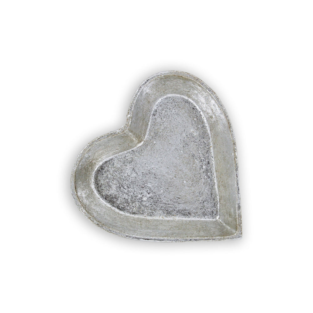 7" Silver Heart Cast Iron Handmade Vanity Tray - Homeroots - Flyclothing LLC