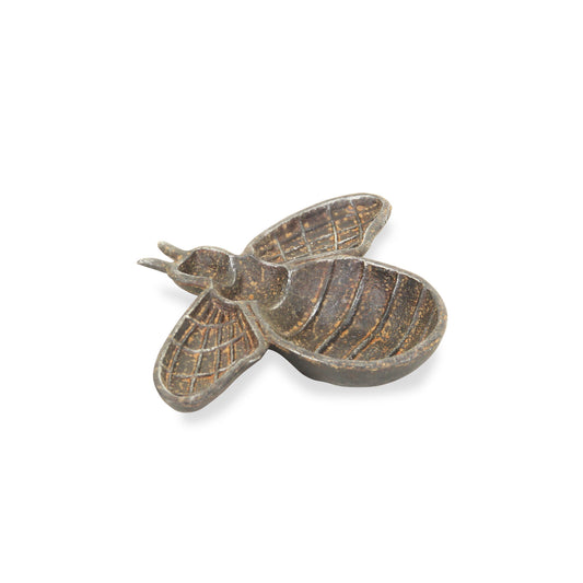 8" Gray Bumble Bee Metal Handmade Tray - Homeroots