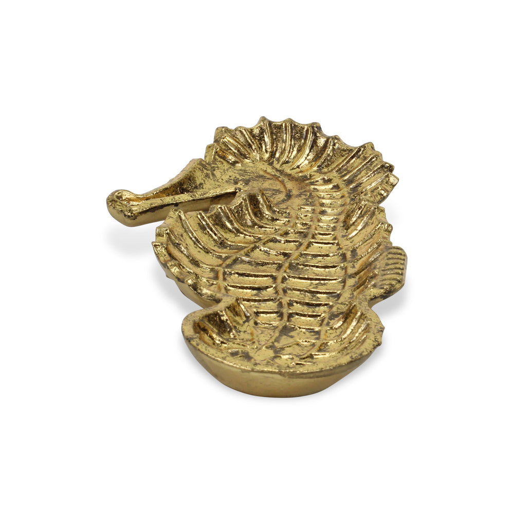 10" Gold Sea Horse Cast Iron Vanity Tray - Homeroots - Flyclothing LLC