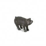 5" Black Cast Iron Pig Hand Painted Sculpture - Homeroots