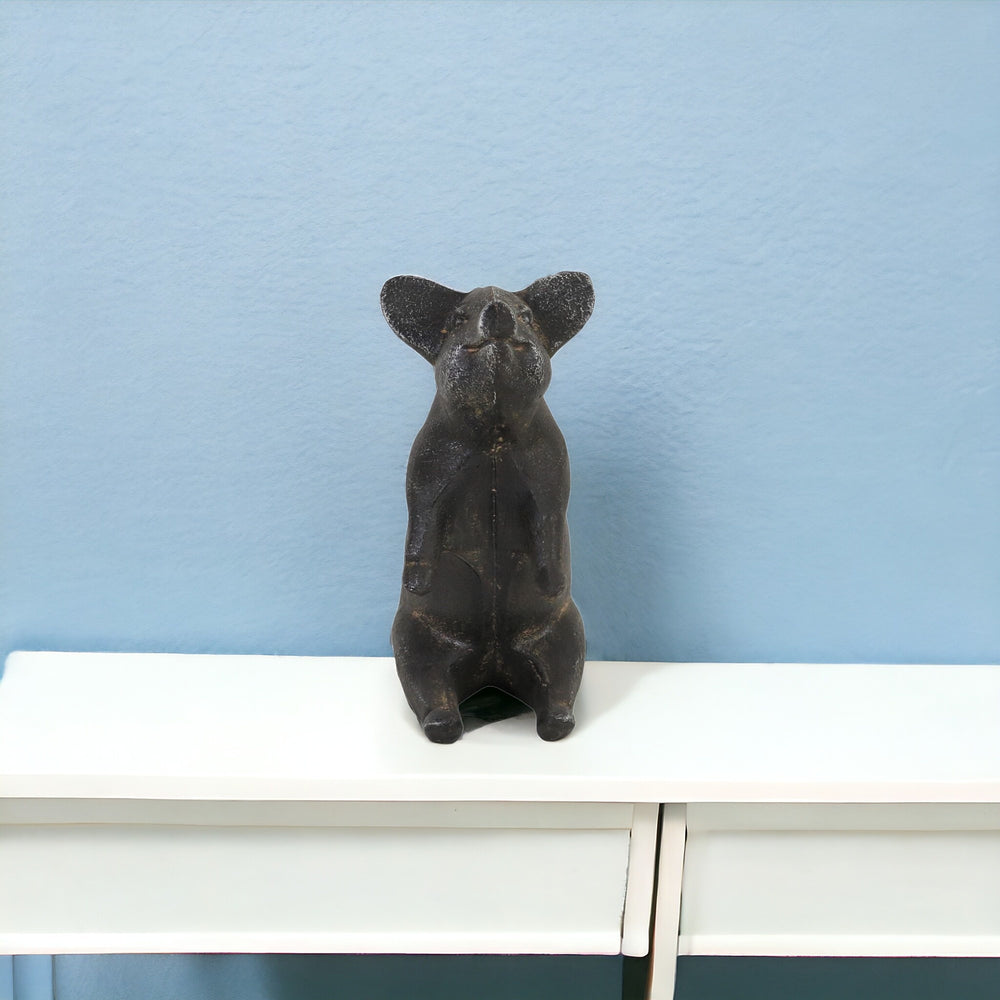 8" Black Rustic Metal Pig Figurine - Homeroots